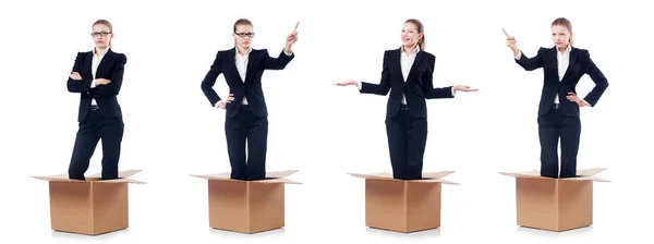 Femme d'affaires isolée sur blanc — Photo