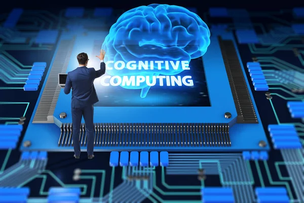 Cognitive computing concept as future technology with businessman