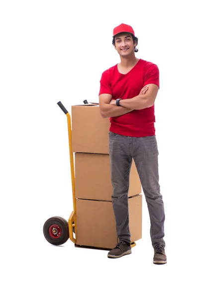 Young Male Courier Box — Stock Photo, Image