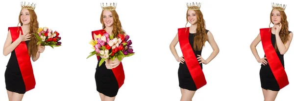 Skönhet queen Contest med blommor — Stockfoto