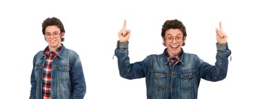 Beyaz tenli genç bir erkek öğrenci.