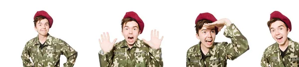 Vtipný voják ve vojenském pojetí — Stock fotografie