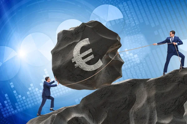 Handelaar handel in euro 's — Stockfoto