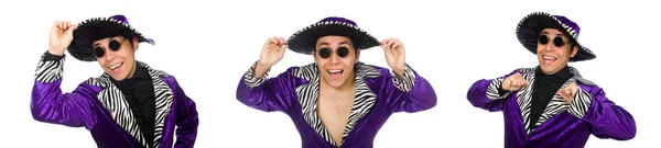 Zabawny człowiek sobie sombrero i okulary — Zdjęcie stockowe