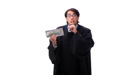 Genç yakışıklı Yargıç üzerinde beyaz izole