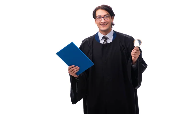 Молодой красивый судья изолирован на белом — стоковое фото