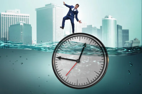 Affärsman i tidsfristen och time management koncept — Stockfoto