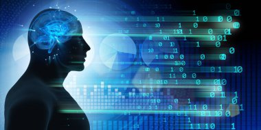 Makine öğrenimi ve bilişsel bilgi işlem - 3d render