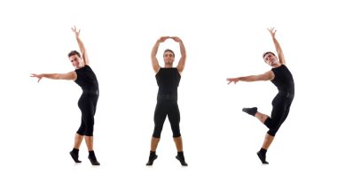 Beyaz arka plan üzerinde izole dansçı