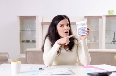 Bütçe kavramı planlama girişlerle genç kadın 