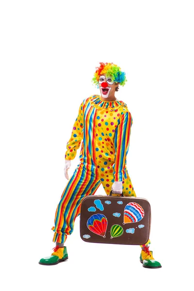 Male clown isolated on white — Stock Photo, Image