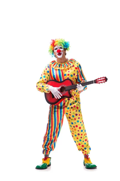 Lustige Clown isoliert auf weißem Hintergrund — Stockfoto