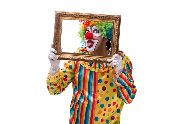 Rolig clown isolerad på vit bakgrund — Stockfoto