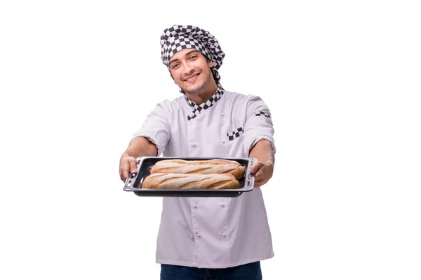 Young male baker isolated on white — Stock Photo, Image