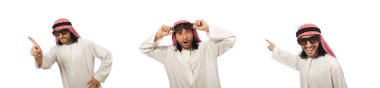 Beyaz üzerine izole edilmiş Arap adam kavramı