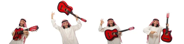 Арабський чоловік грає ізольовано на білому — стокове фото