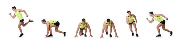 Young muscular man doing exercises — Stock Photo, Image