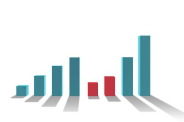 Bar büyüme - 3d render gösteren grafik