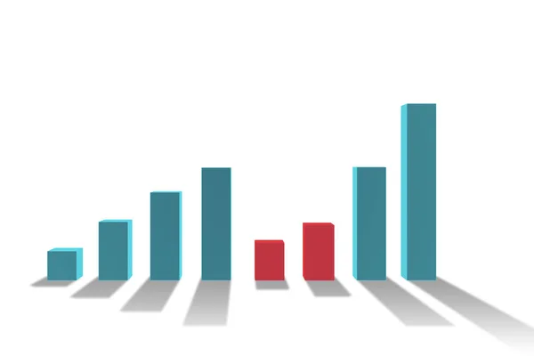 Gráfico de barras que muestra el crecimiento - renderizado 3d —  Fotos de Stock