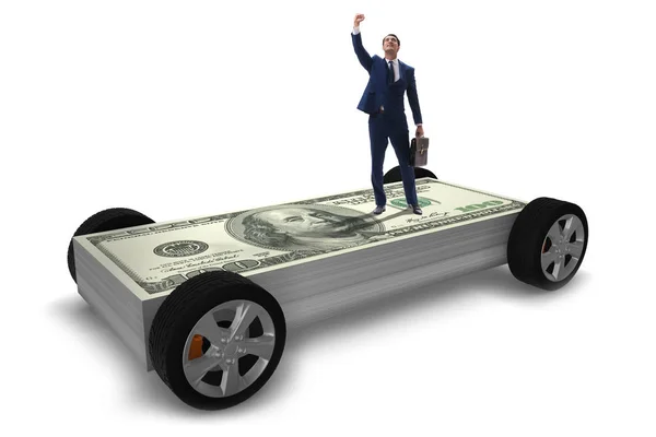 Zakenman in het business concept met dollar auto — Stockfoto