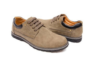 Beyaz arka plan üzerinde izole kahverengi ikna Ayakkabı