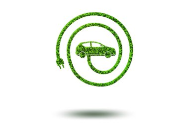 Ekolojik elektrikli otomobil - 3d render kavramı