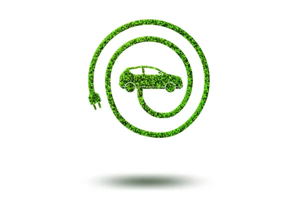 Pojęcie ekologiczny samochód elektryczny - 3d renderowania — Zdjęcie stockowe