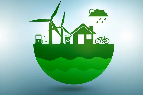 Ecological concept of clean energy - 3d rendering