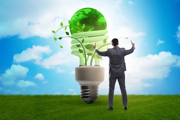 Concetto di efficienza energetica con lampadina — Foto Stock