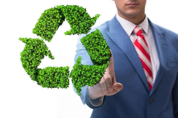 Businessman in recycling ecological concept — Stock Photo, Image