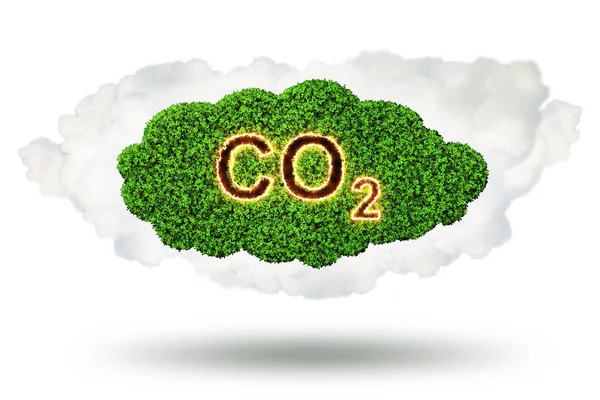 温室効果ガス排出量 - 3 d レンダリングの生態学的な概念 — ストック写真
