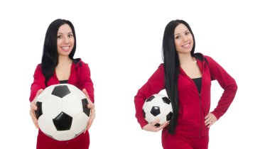Futbol beyaz izole kadın