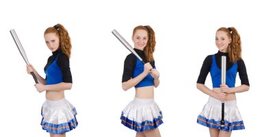 Amigo kız beyaz arka planda izole edilmiş.