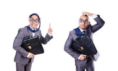 komik inek işadamı beyaz