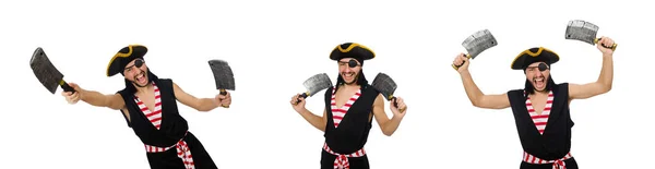 Homem pirata isolado no fundo branco — Fotografia de Stock