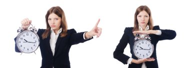 Saati beyaz olan iş kadını