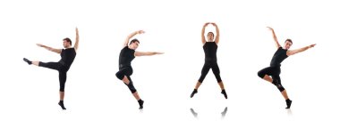 Beyaz arka plan üzerinde izole dansçı