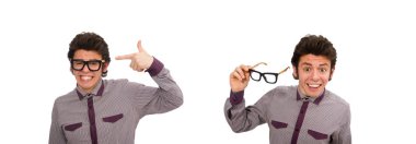 Beyaz tenli genç bir erkek öğrenci.