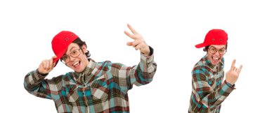 Beyaz tenli genç bir erkek öğrenci.