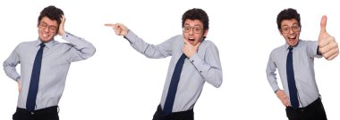 Beyaz genç işadamı ile kolaj