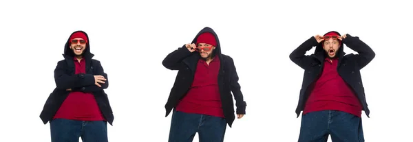 Hombre con sobrepeso aislado en el blanco —  Fotos de Stock