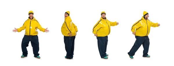 Overweight man isolated on the white — Stock Photo, Image