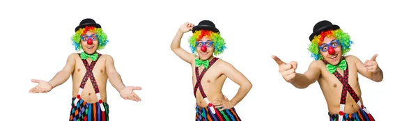 Legrační klaun izolovaných na bílém pozadí — Stock fotografie
