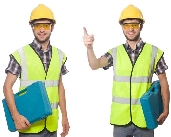 Trabajador industrial aislado en blanco — Foto de Stock