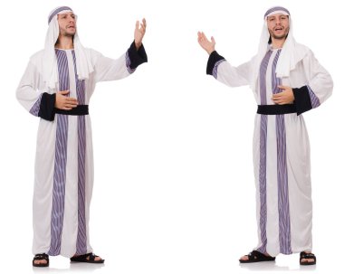 Beyaz arka plan üzerinde izole erkek Arap  