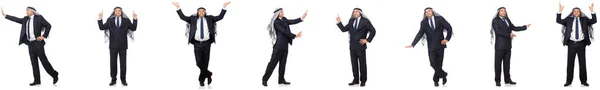 Άραβας επιχειρηματίας στο κοστούμι που απομονώνονται σε λευκό — Φωτογραφία Αρχείου