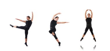 Beyaz arka plan üzerinde izole dansçı