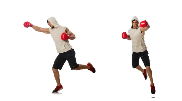 Conceito de boxe com jovem desportista — Fotografia de Stock