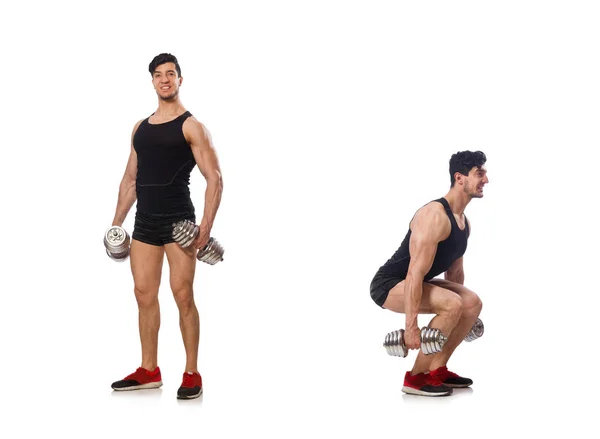 Hombre muscular aislado sobre el fondo blanco —  Fotos de Stock