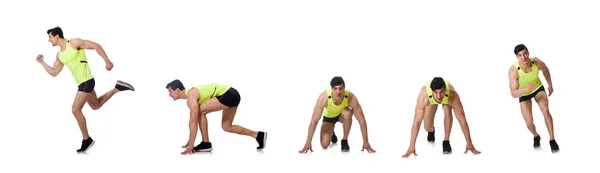 Jovem muscular homem fazendo exercícios — Fotografia de Stock